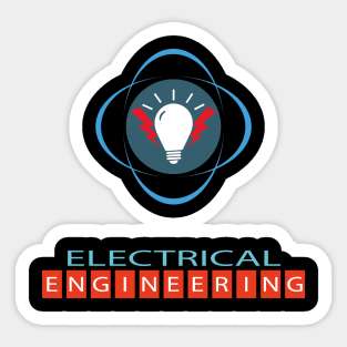 Best electrical engineering text and logo design Sticker